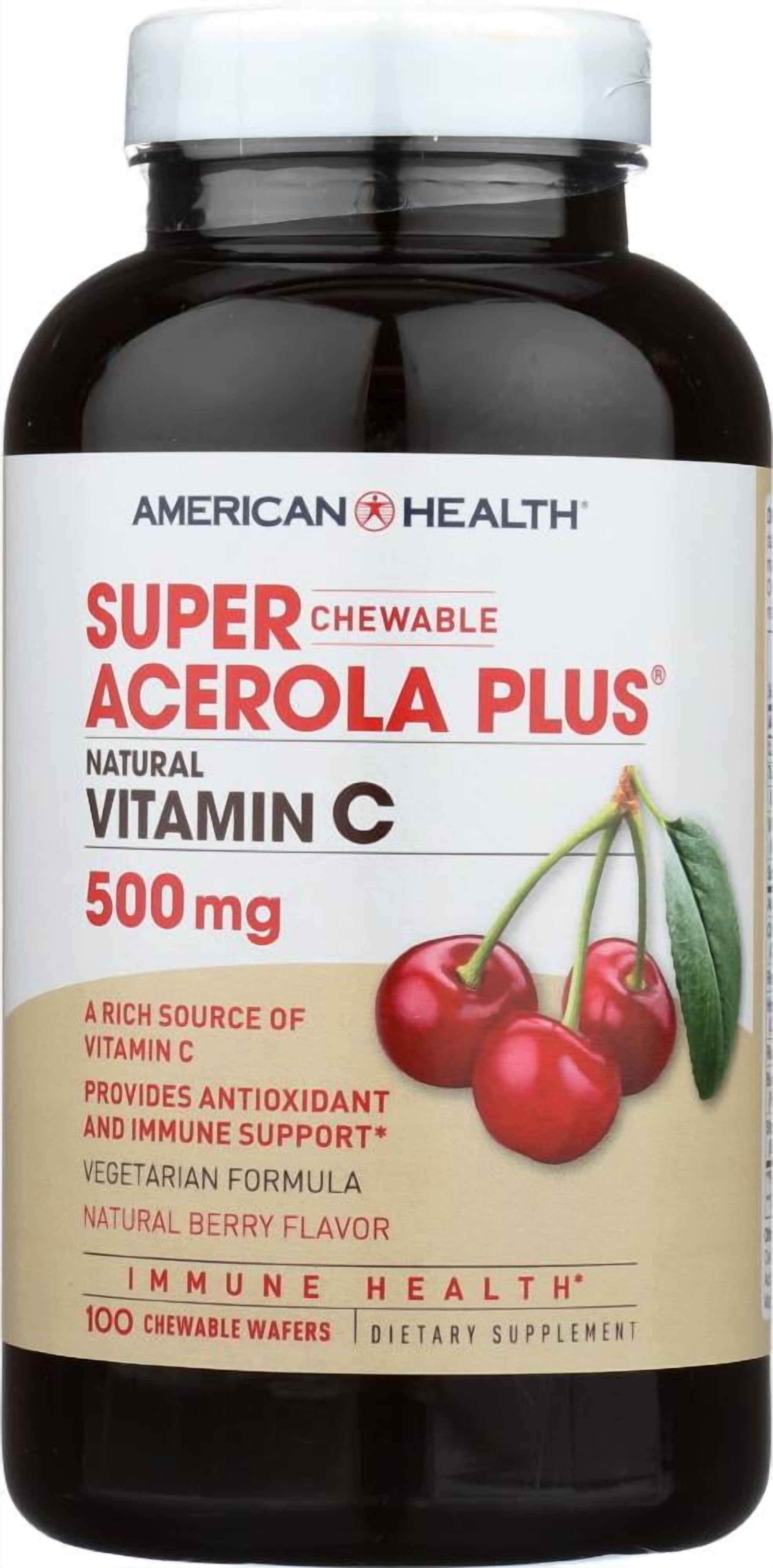 Super Chewable Acerola Plus 500 mg Natural Berry Flavor